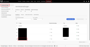 Adobe Admin Console: Einstellungen - Identitätseinstellungen - Verzeichnis auswählen