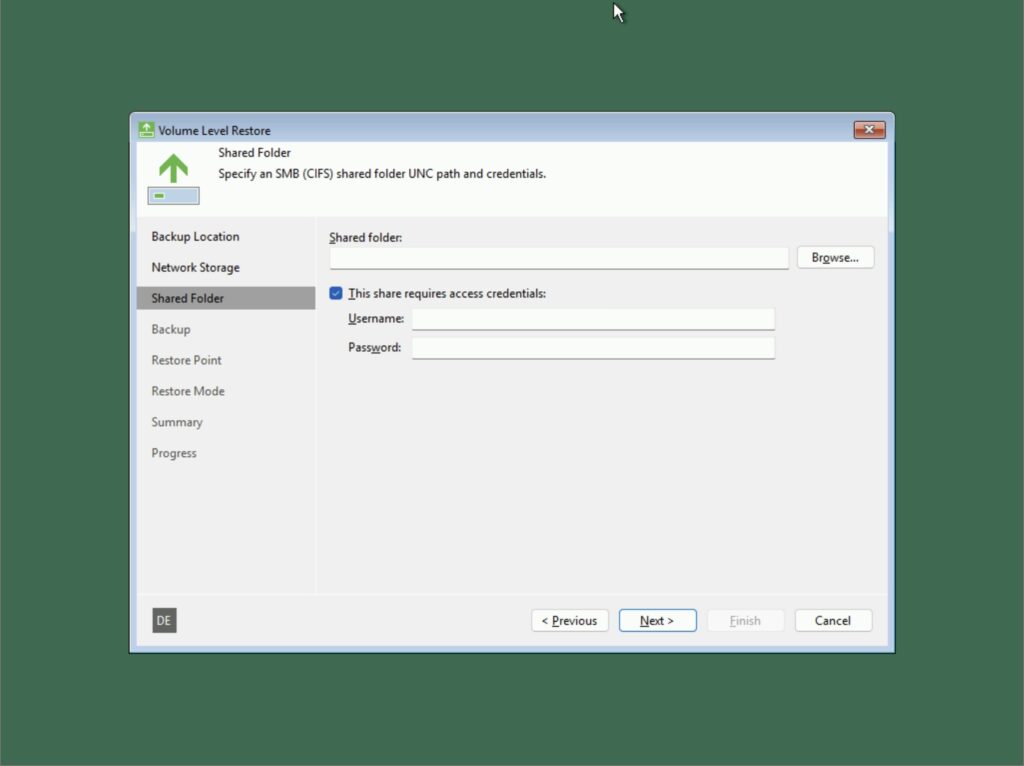 Veeam Recovery Media 6.3.2 - Shared Folder
