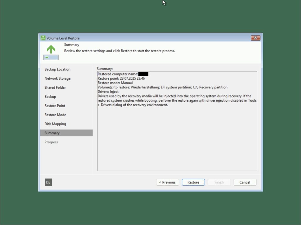 Veeam Recovery Media 6.3.2 - Summary